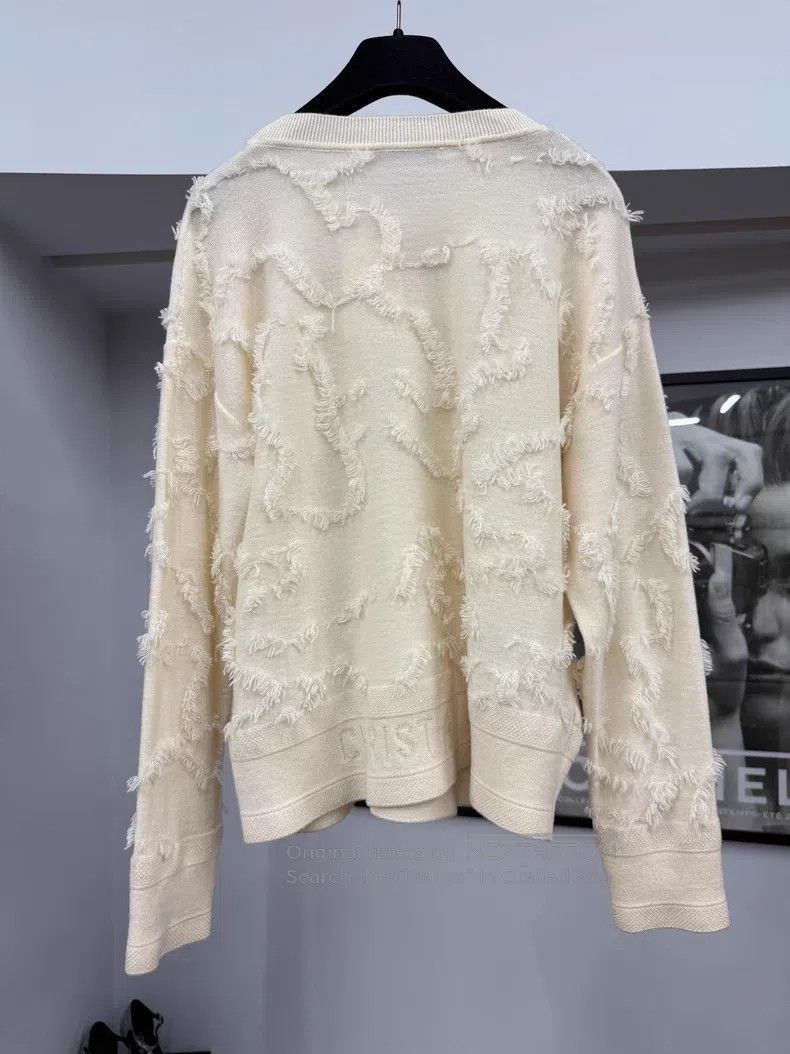 Dior Dior Beige three-dimensional feather cashmere sweater Size XS / US 0-2 / IT 36-38 - 3 Thumbnail