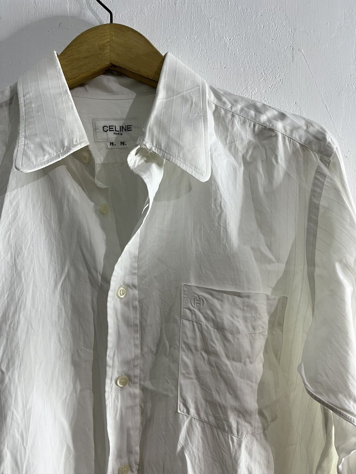 Celine Celine distressed striped button shirt Size US M / EU 48-50 / 2 - 3 Thumbnail