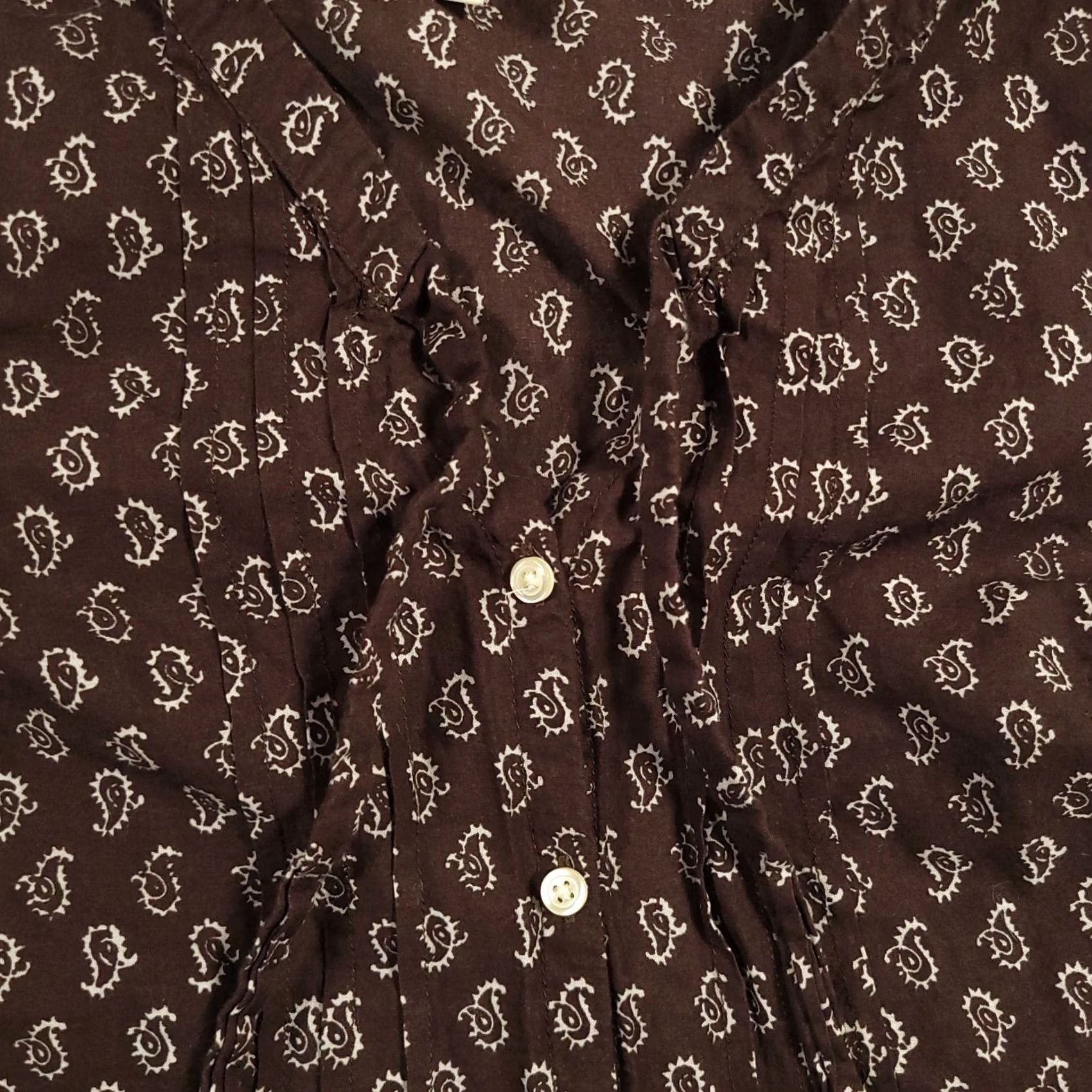 Vintage G. H. Bass & Co. Sleeveless Button-Up Shirt Women's XS Brown Paisley Print Size XS / US 0-2 / IT 36-38 - 4 Thumbnail
