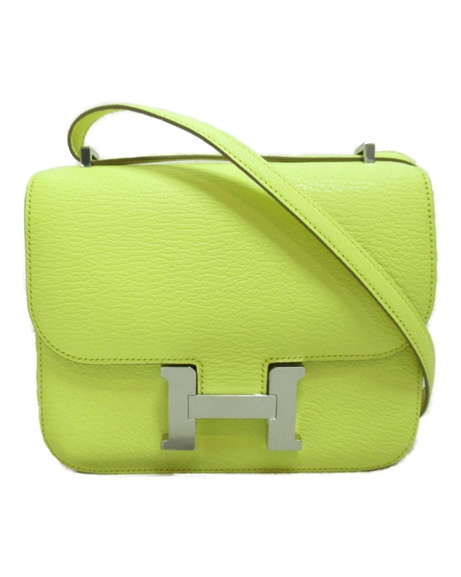 image of Hermes Green Leather Constance Bag, Women's