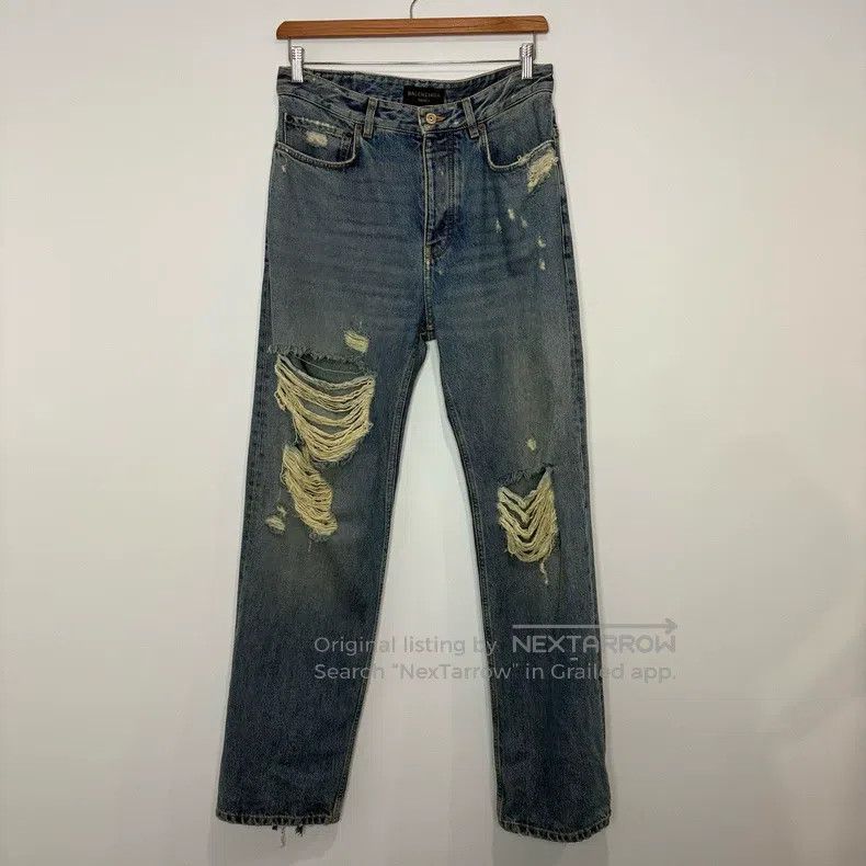 Balenciaga Balenciaga size S Distressed Washed Destroyed Denim Longs Size US 27 - 1 Thumbnail