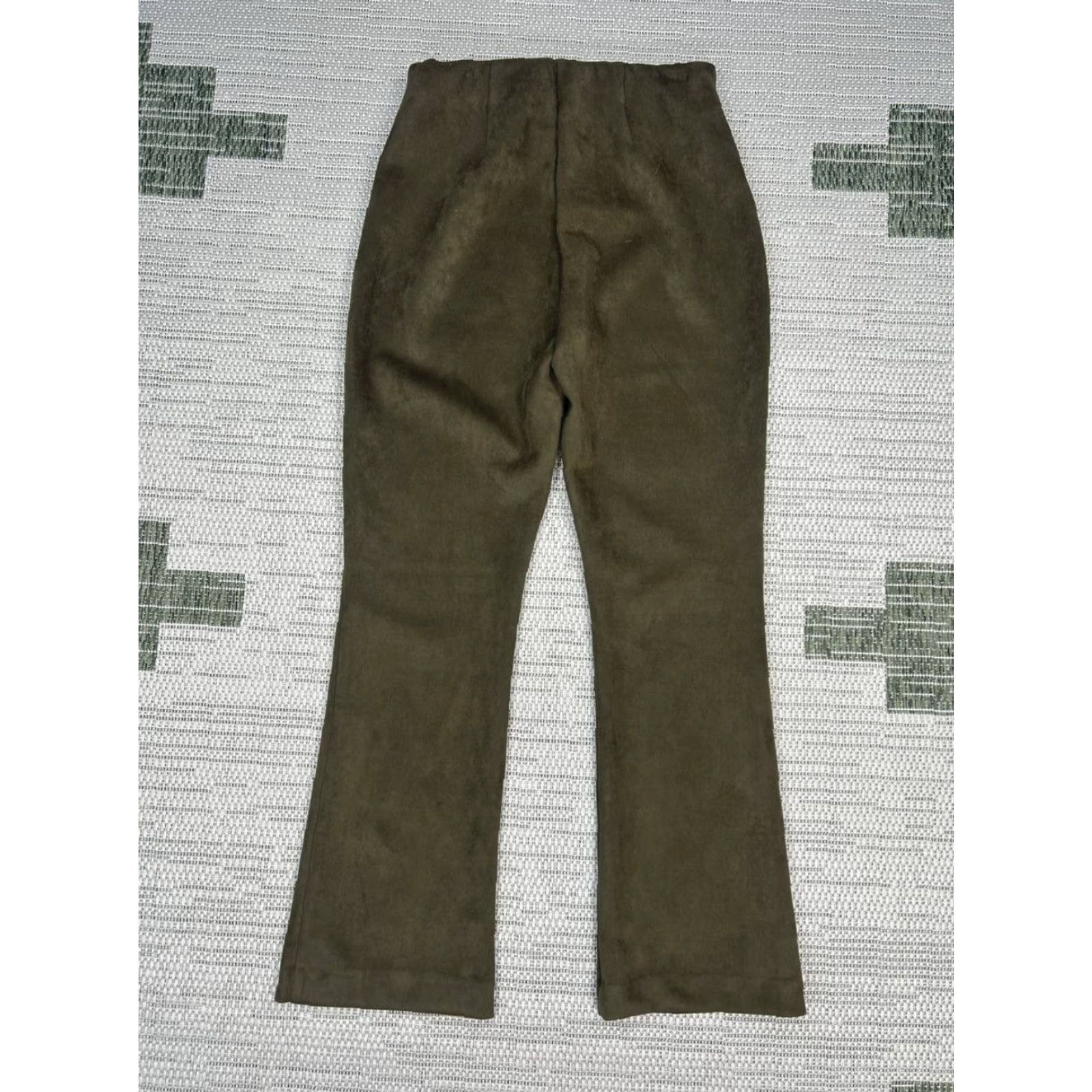 Vintage Tuckernuck Ashford Pants Womens Medium Green Stretch Mid Rise Flared Leg Side Zip Dress Pants Mens? Girls? Size 32" / US 10 / IT 46 - 2 Thumbnail