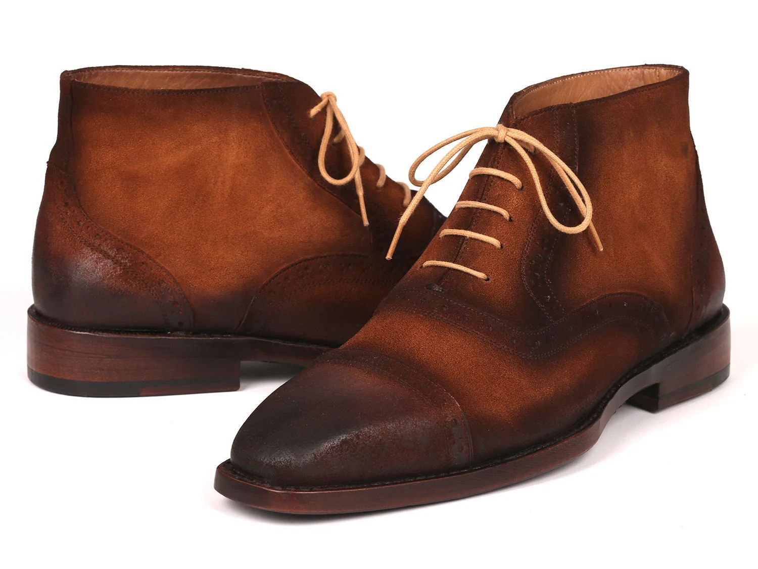 Handmade Handmade Antique Suede Brown Cap Toe Ankle Boots Size US 10 / EU 43 - 2 Thumbnail