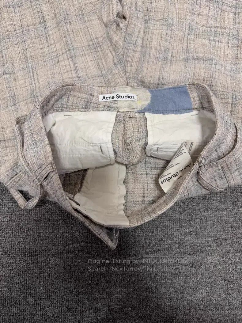 Acne Studios Acne Studios SS22 plaid tie waist casual long pants, beige Size 42" / US 20 - 6 Thumbnail