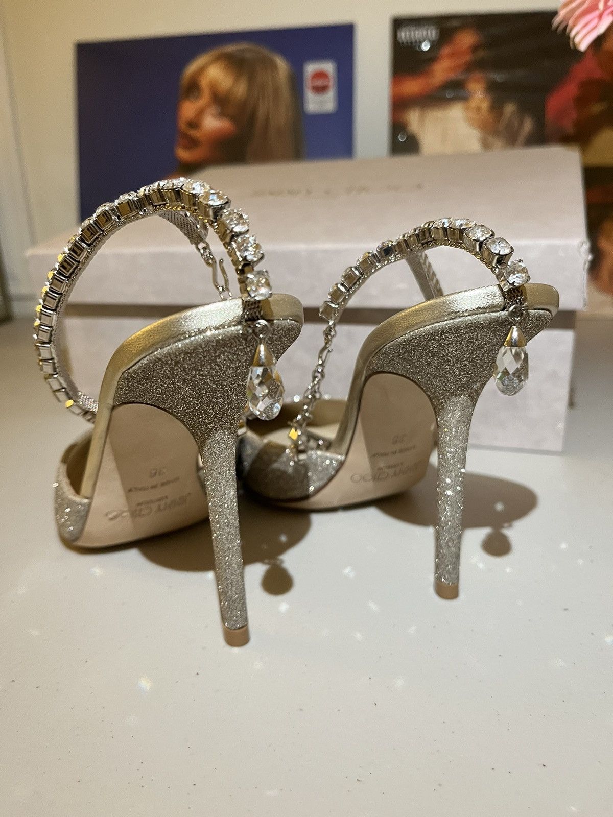 Jimmy Choo Jimmy Choo Silver Saeda Size US 6 / IT 36 - 4 Thumbnail