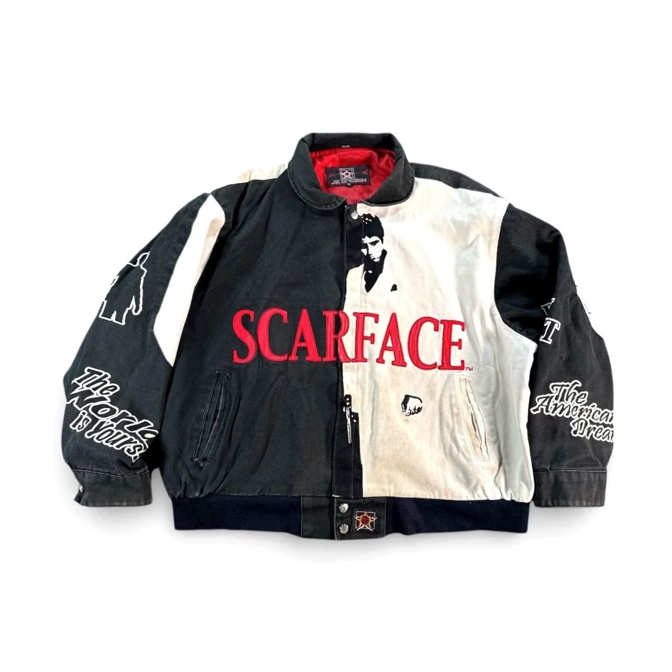 Hamilton VINTAGE Scarface Jacket Mens 3XL Black Jeff Hamilton Bomber World Is Yours 90s Size US XXL / EU 58 / 5 - 2 Thumbnail