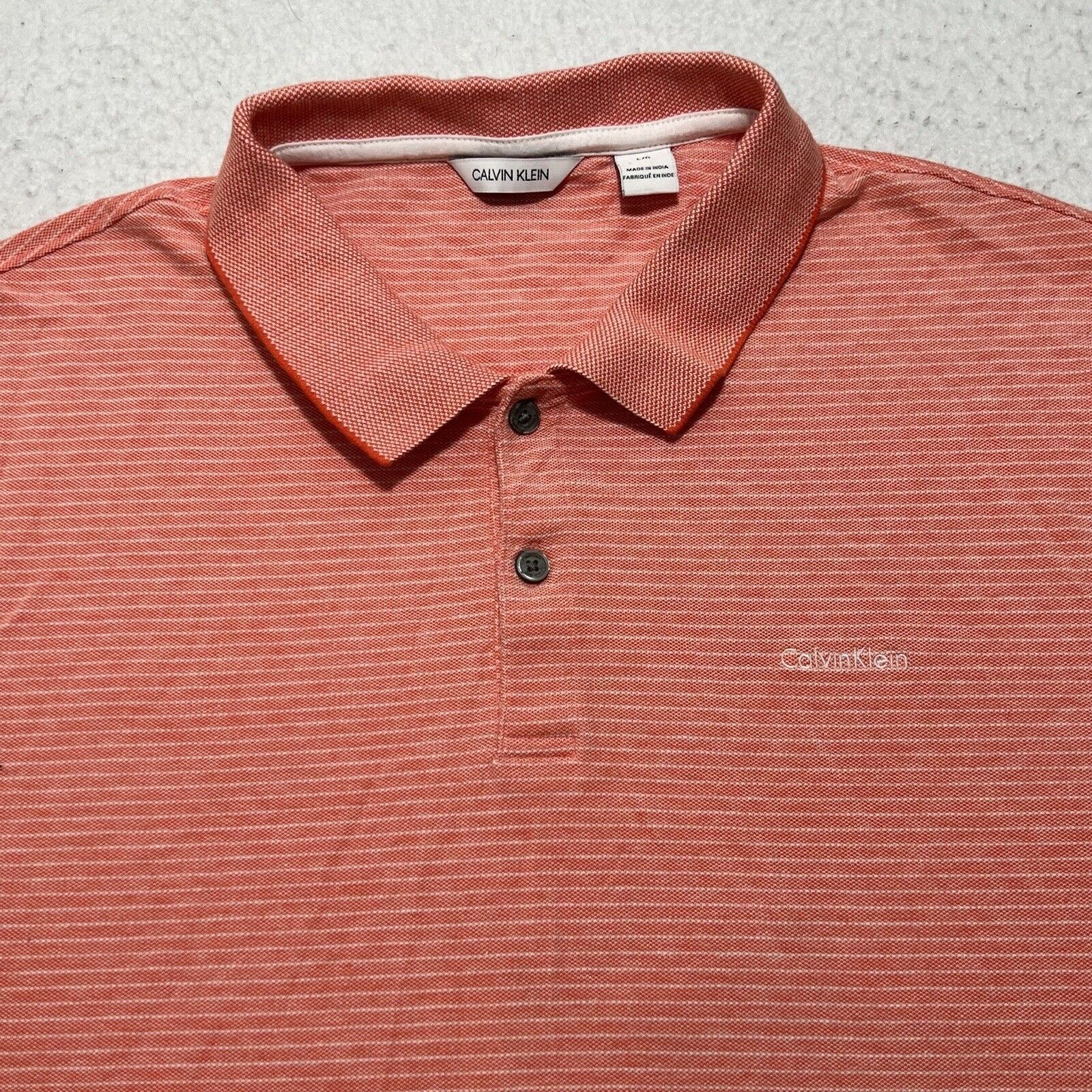 Calvin Klein Calvin Klein Large Polo Light Pink Striped Collared Shirt Size US L / EU 52-54 / 3 - 2 Thumbnail
