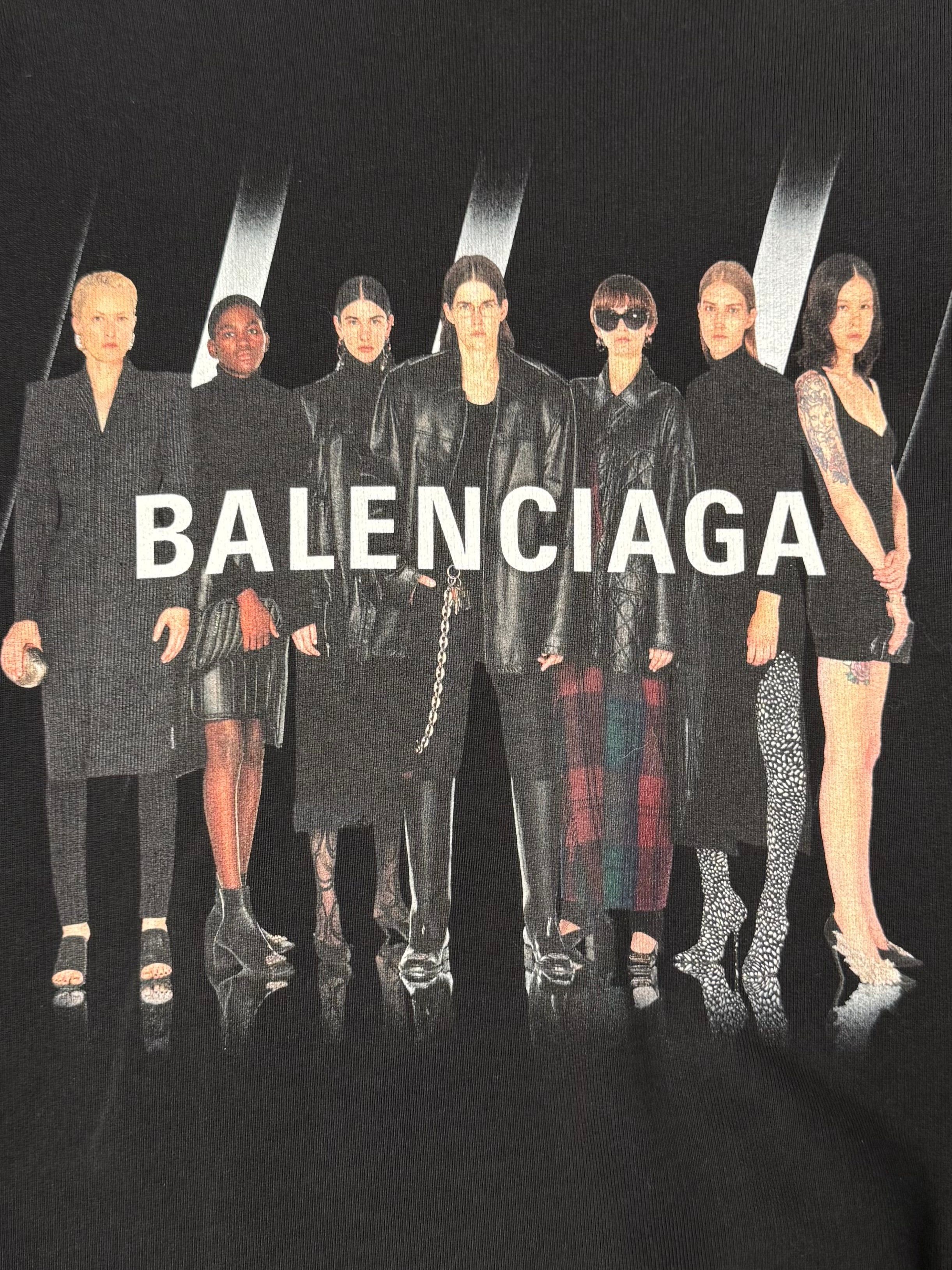 Balenciaga AW2020 Balenciaga ‘Models’ Black Oversized Sweatshirt Size US XS / EU 42 / 0 - 2 Thumbnail