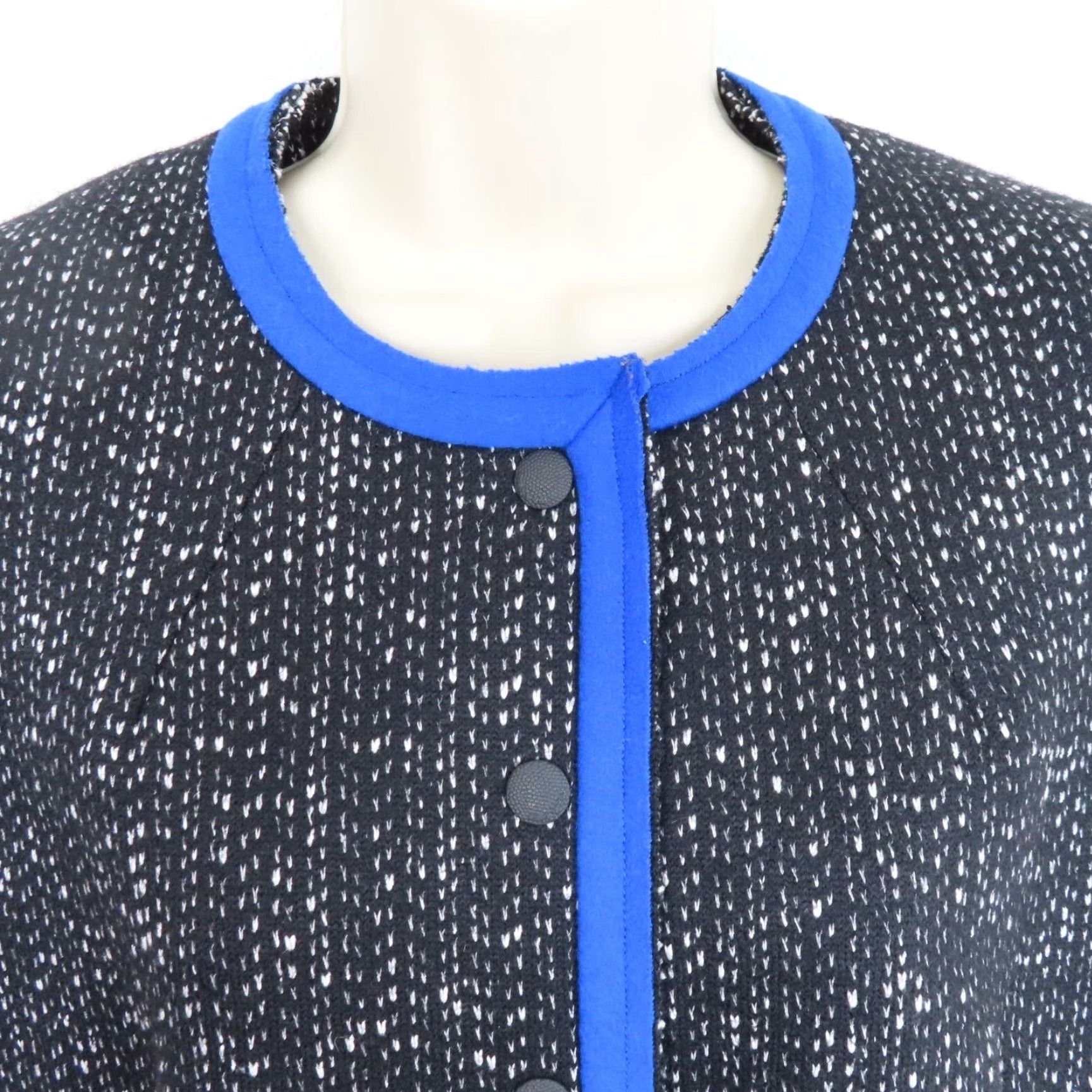 Rag & Bone Rag & Bone Womens Jacket 6 Black Blue Wool Tweed Snap Closure Pockets Zip Shirt? Size M / US 6-8 / IT 42-44 - 2 Thumbnail