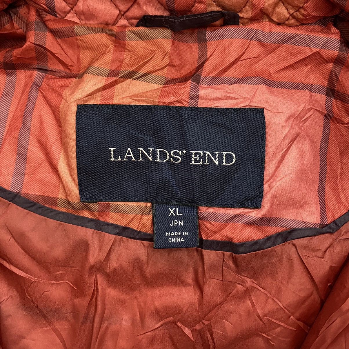 Lands' End LAND’S END Check Tartan Button Up Quilted Coat Jacket Size US XL / EU 56 / 4 - 3 Thumbnail