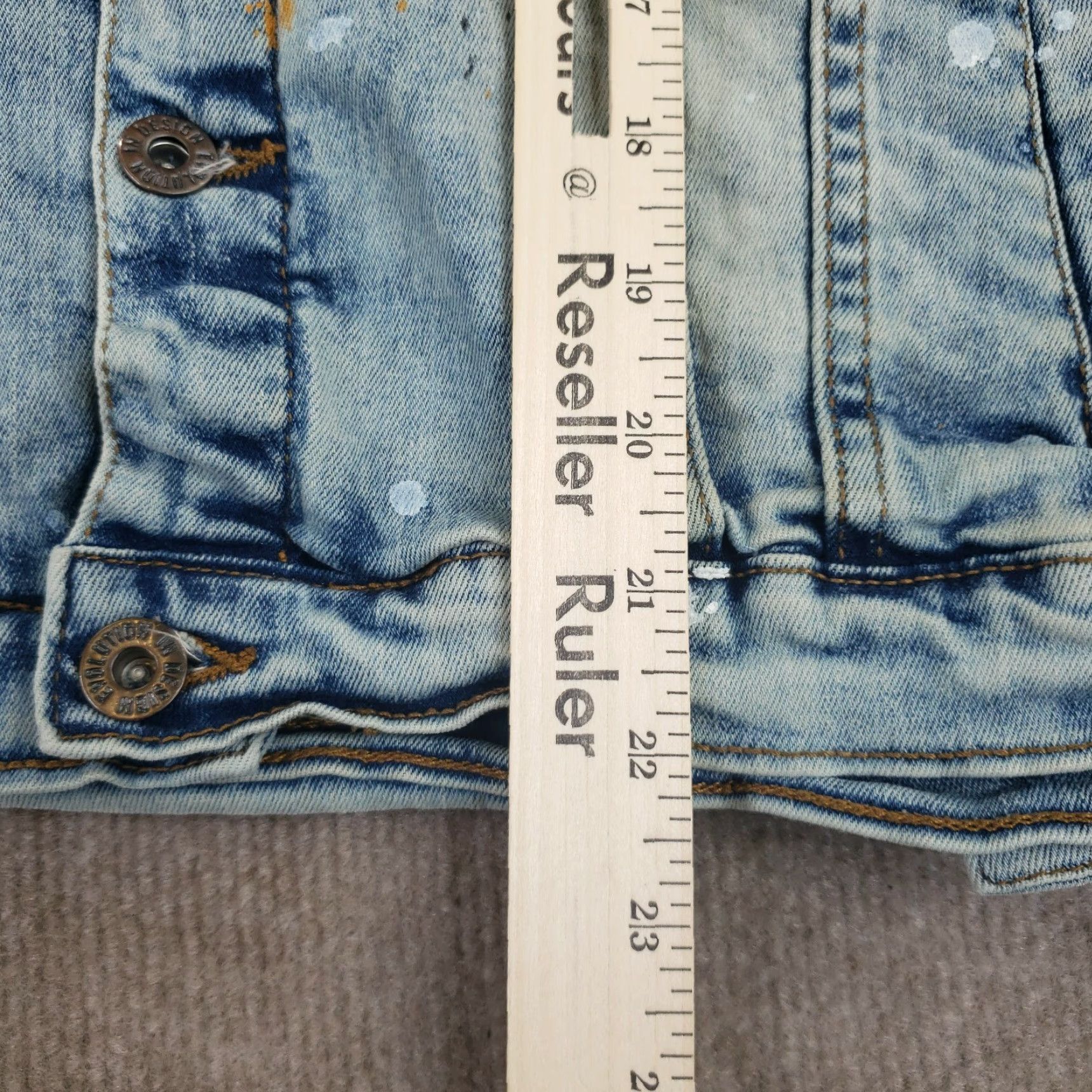 Vintage Evolution In Design Denim Jacket Kids XL Blue Black Acid Wash Size US XL / EU 56 / 4 - 4 Thumbnail