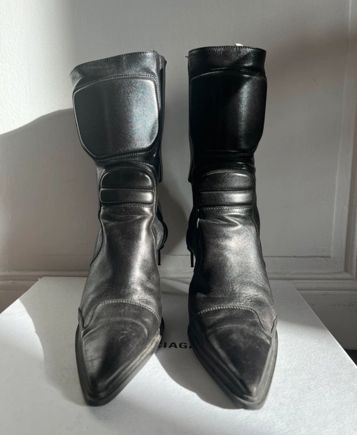 Miu Miu VINTAGE LEATHER MOTO BOOTS Size US 9.5 / IT 39.5 - 5 Thumbnail