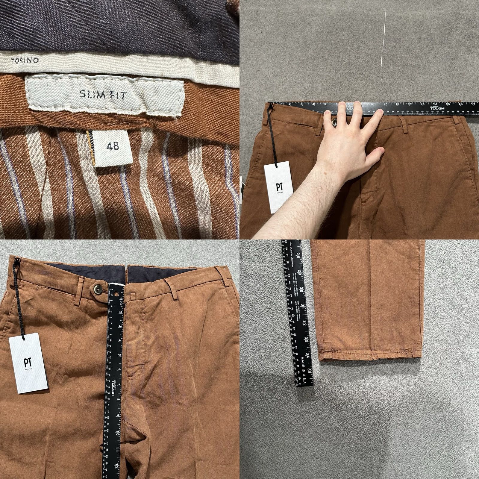 PT Torino NWT PT Torino Pants Mens IT 48 Slim Orange Linen Trouser Slim Chino Flat Front 32 Inseam 34.5" Rise 9" Cotton Linen Solid 34" Auto Size US 32 / EU 48 - 9 Thumbnail