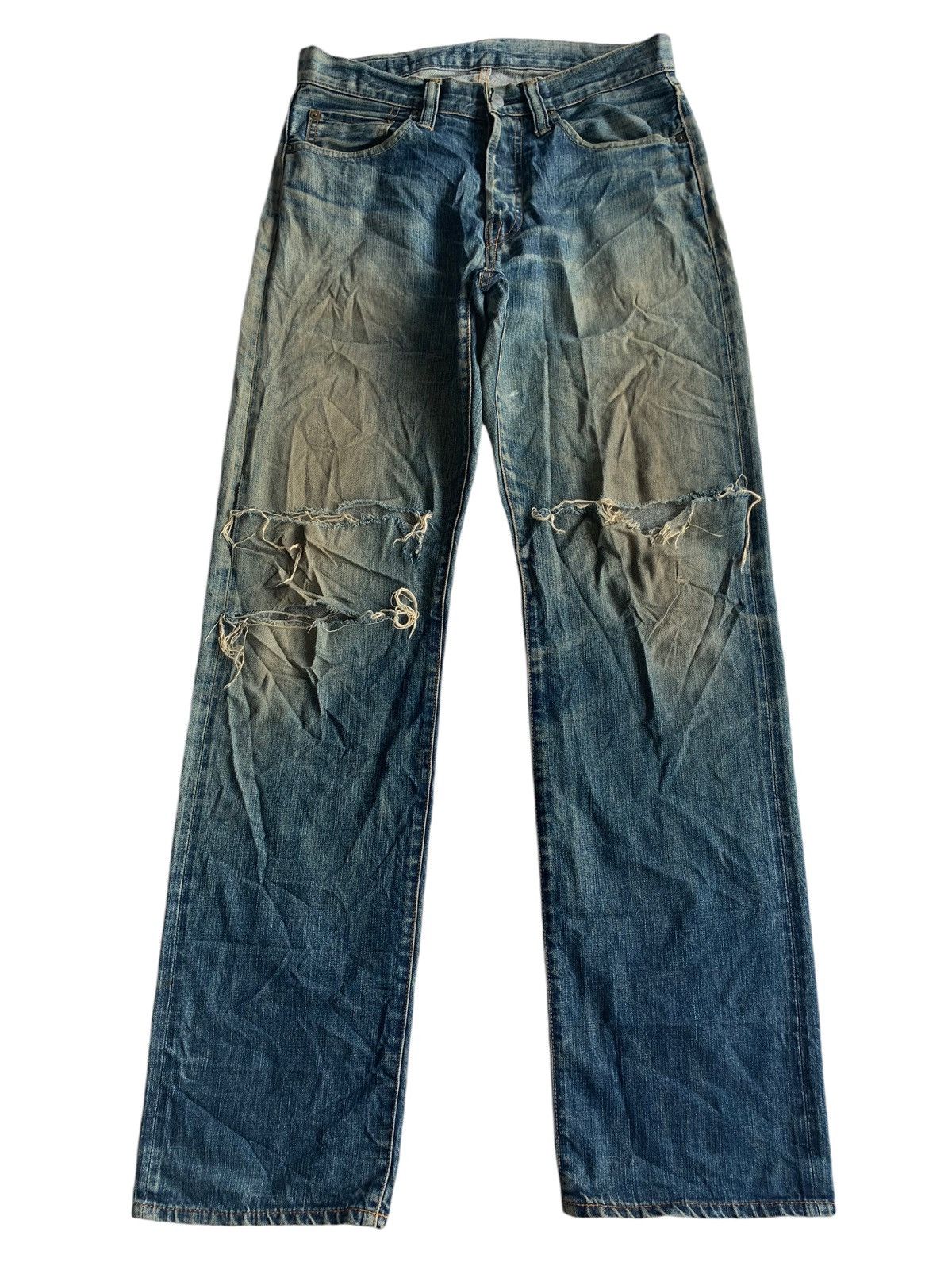 Japanese Brand × Jean Vintage Acoustic Japanese Rare Selvedge Distressed Denim Size US 31 - 10 Thumbnail