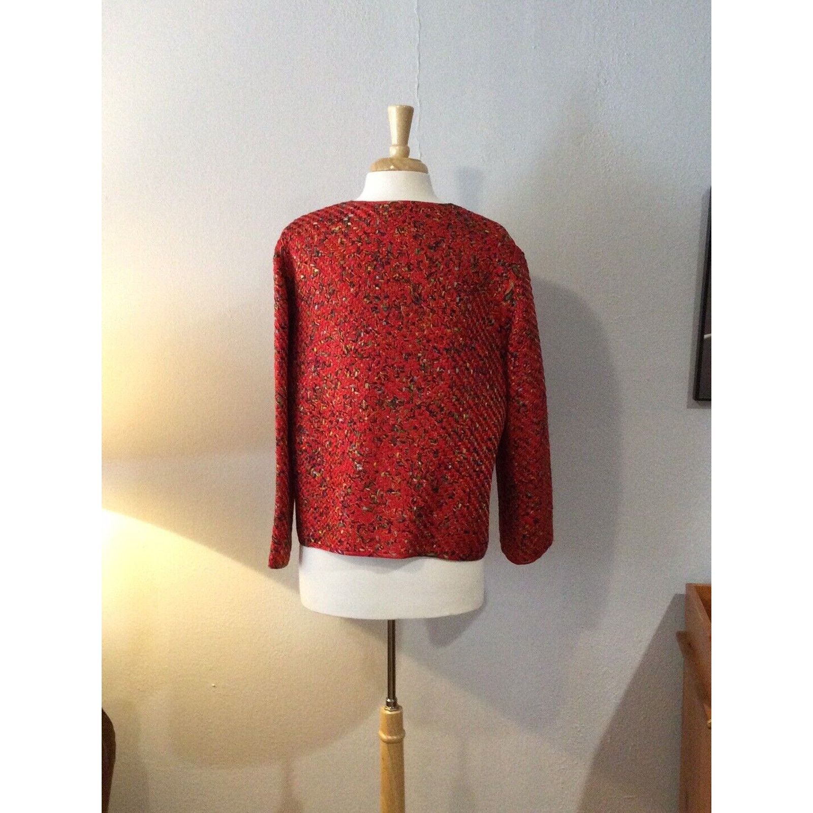 Chicos Chico's Design 100% Silk Jacket/Blazer/Cardigan Size 1/M/8 Size M / US 6-8 / IT 42-44 - 5 Thumbnail