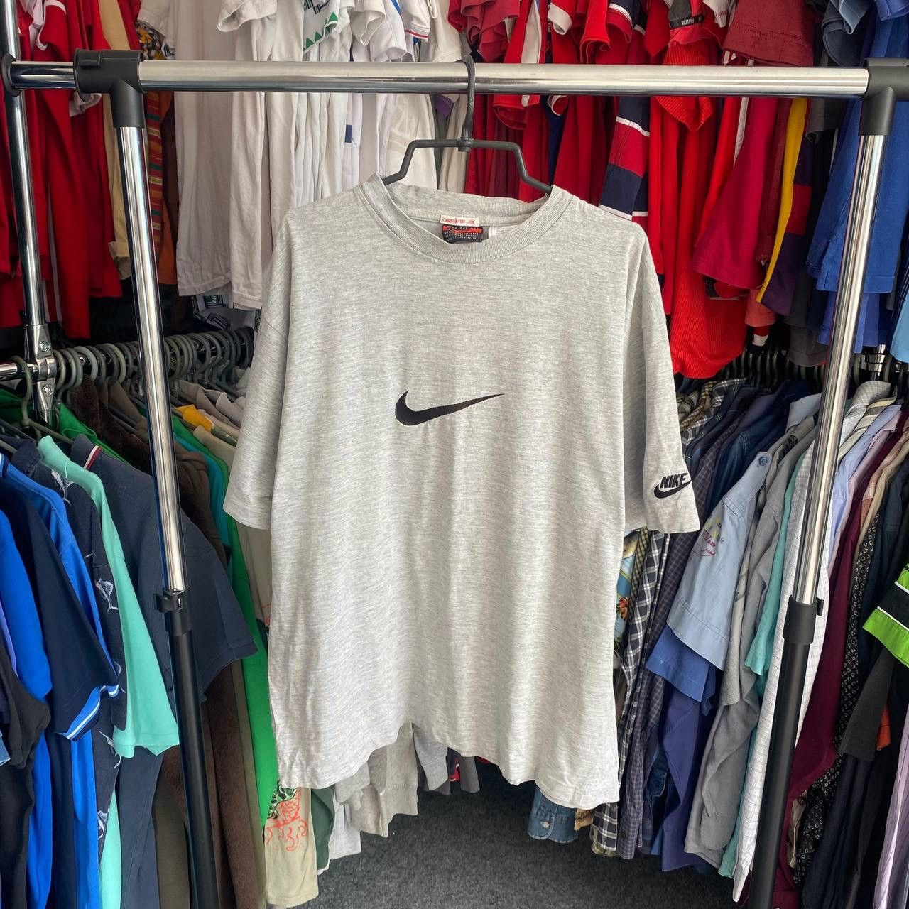 Nike × Vintage Vintage Nike Big Swoosh 90’s streetwear oversized tee Size US L / EU 52-54 / 3 - 1 Thumbnail