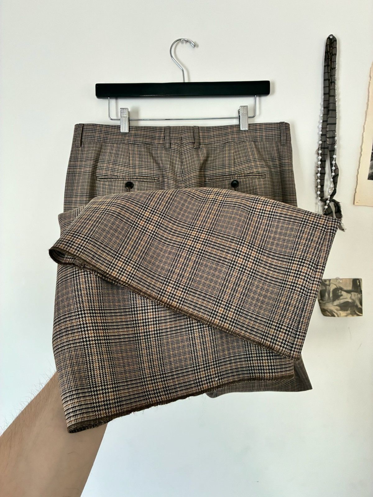 Celine FW23 ‘Prince of Wales’ Checkered Dylan Trousers Size US 35 - 8 Thumbnail