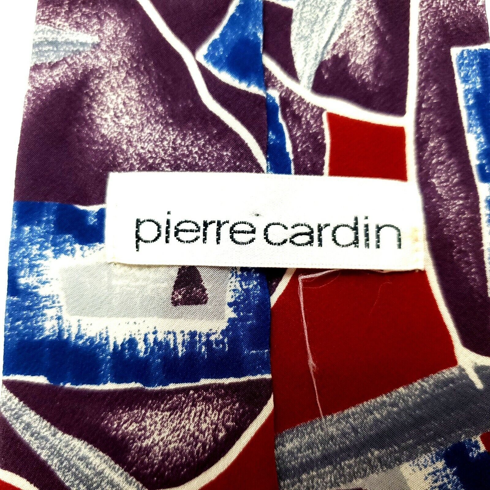 Pierre Cardin Pierre Cardin Silk Tie Red Blue Purple Print Wide Abstract Size ONE SIZE - 3 Thumbnail
