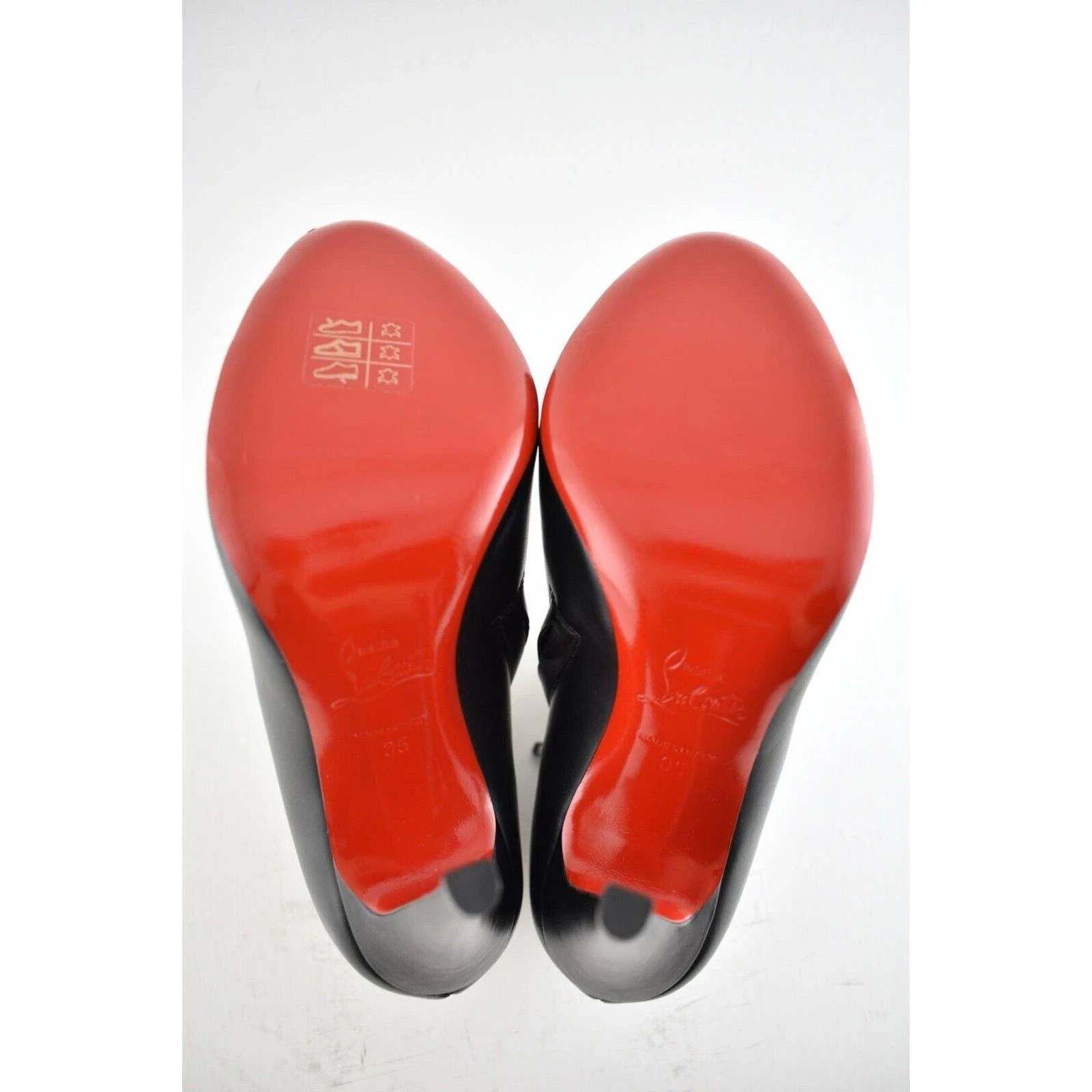 Christian Louboutin Christian Louboutin Belle 100 Black Calf Leather Ankle Size US 5 / IT 35 - 12 Thumbnail