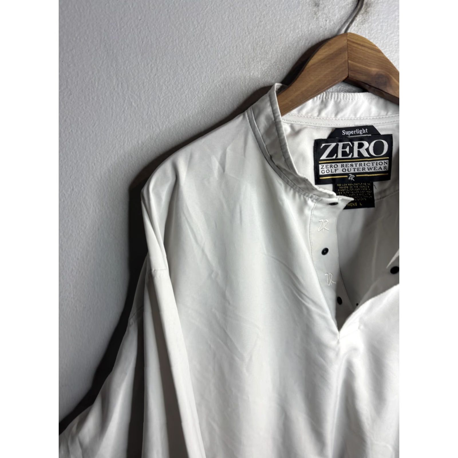 Vintage Zero Restriction Golf Windbreaker Jacket Mens Large White Lightweight Pullover Windbreaker Size US L / EU 52-54 / 3 - 2 Thumbnail
