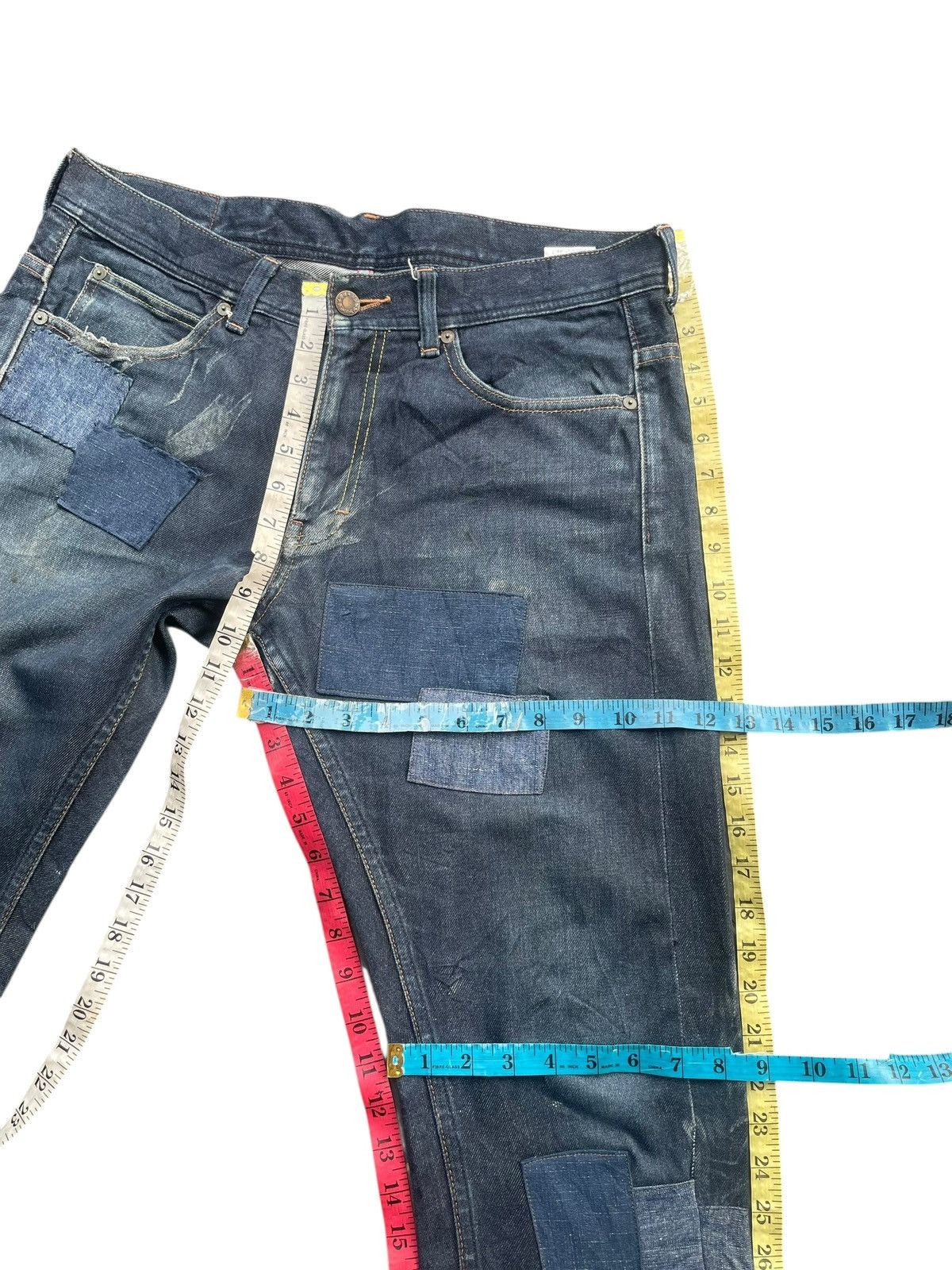 Japanese Brand AVV Homme Selvedge Patched Denim Size US 35 - 15 Thumbnail