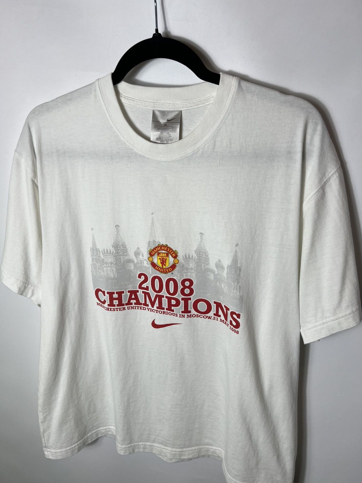 Nike MANCHESTER UNITED 2008 FOOTBALL COTTON TEE SHIRT JERSEY NIKE Size US XL / EU 56 / 4 - 3 Thumbnail