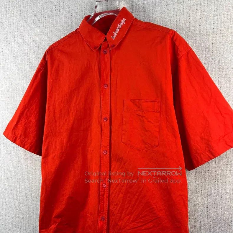 Balenciaga Balenciaga size 37 Collar Embroidered Logo Short Sleeve Sh Size US S / EU 44-46 / 1 - 3 Thumbnail