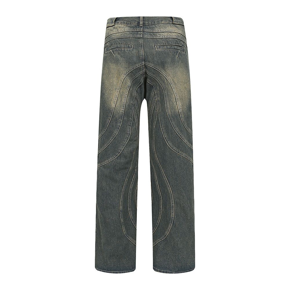 Jean × Vintage Y2K Dirty Grunge Hip Hop Baggy Jeans Size US 34 / EU 50 - 5 Thumbnail