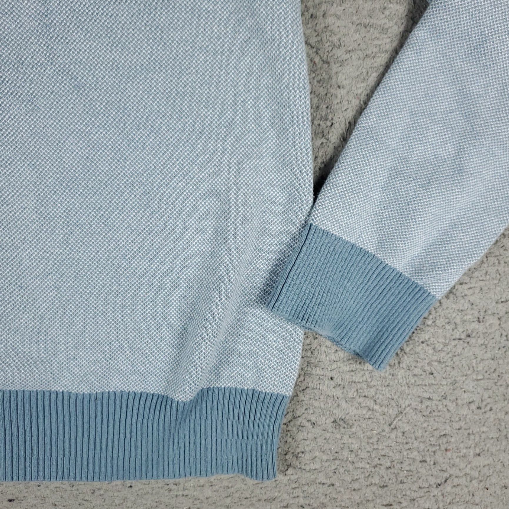 Vintage Penguin Pullover Sweater Mens Large Blue 1/4 Zip Solid Knit Size US L / EU 52-54 / 3 - 4 Thumbnail