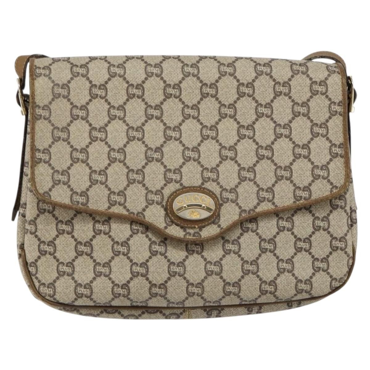 Gucci GUCCI GG Plus Canvas Shoulder Bag Pvc Leather Beige Size ONE SIZE - 2 Thumbnail