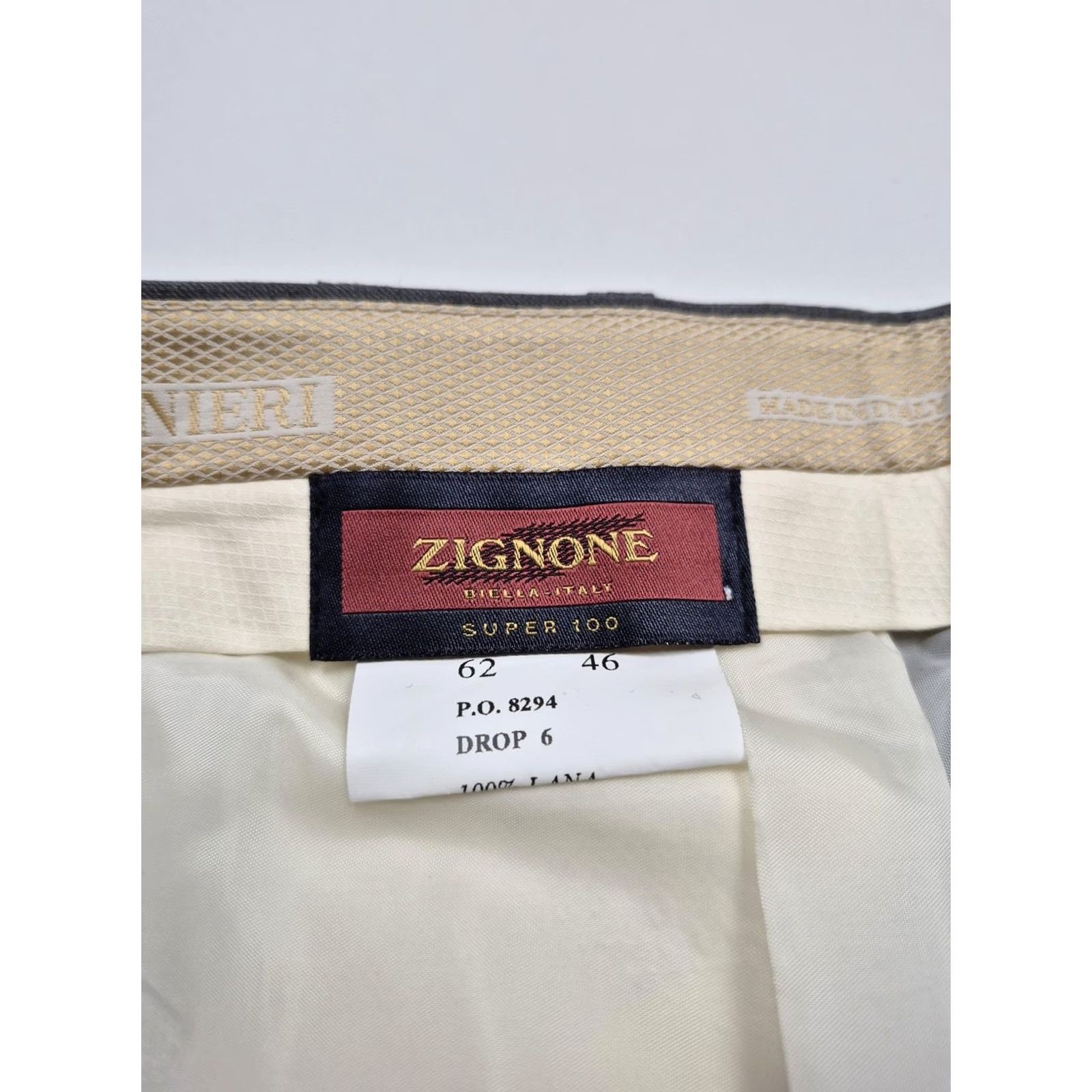 Vintage VTG Zanieri Dress Pants Mens 40x36 Gray Wool Pleated Straight Super 100s Italy Size US 30 / EU 46 - 5 Thumbnail