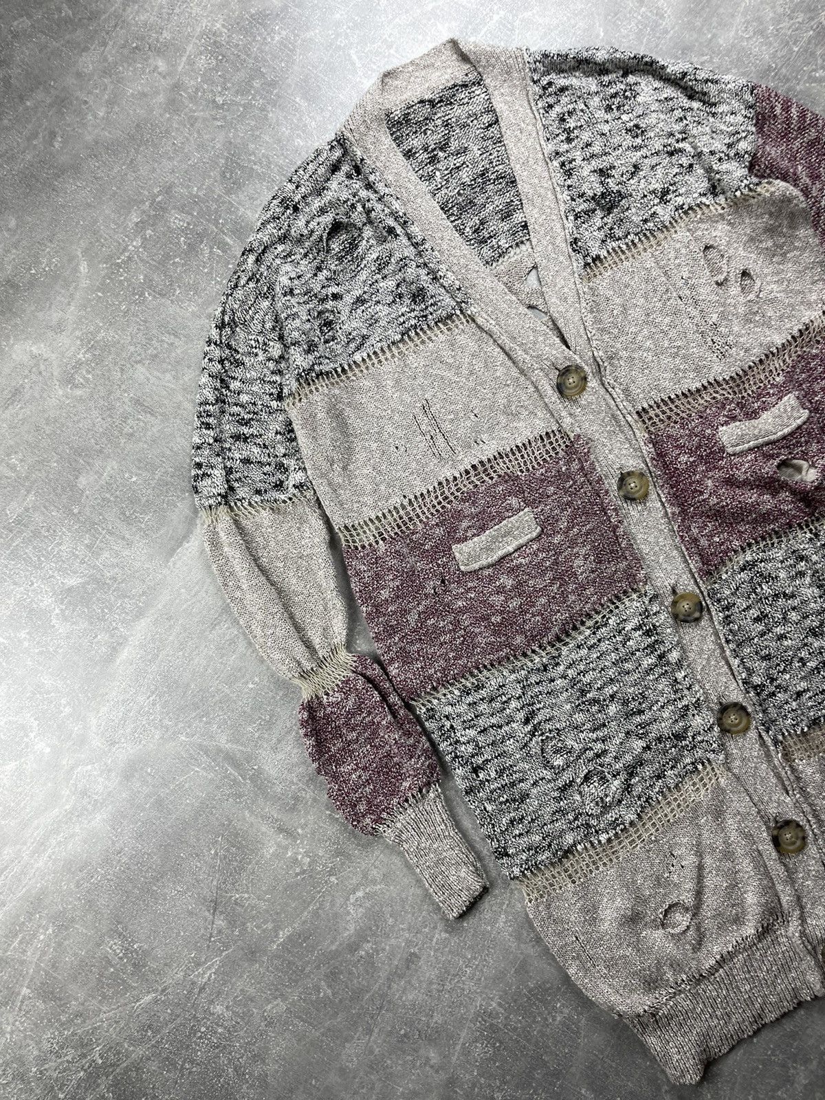 Vivienne Westwood Vivienne Westwood Chunky Knit Long Cardigan Beige Burgundy Size ONE SIZE - 9 Thumbnail