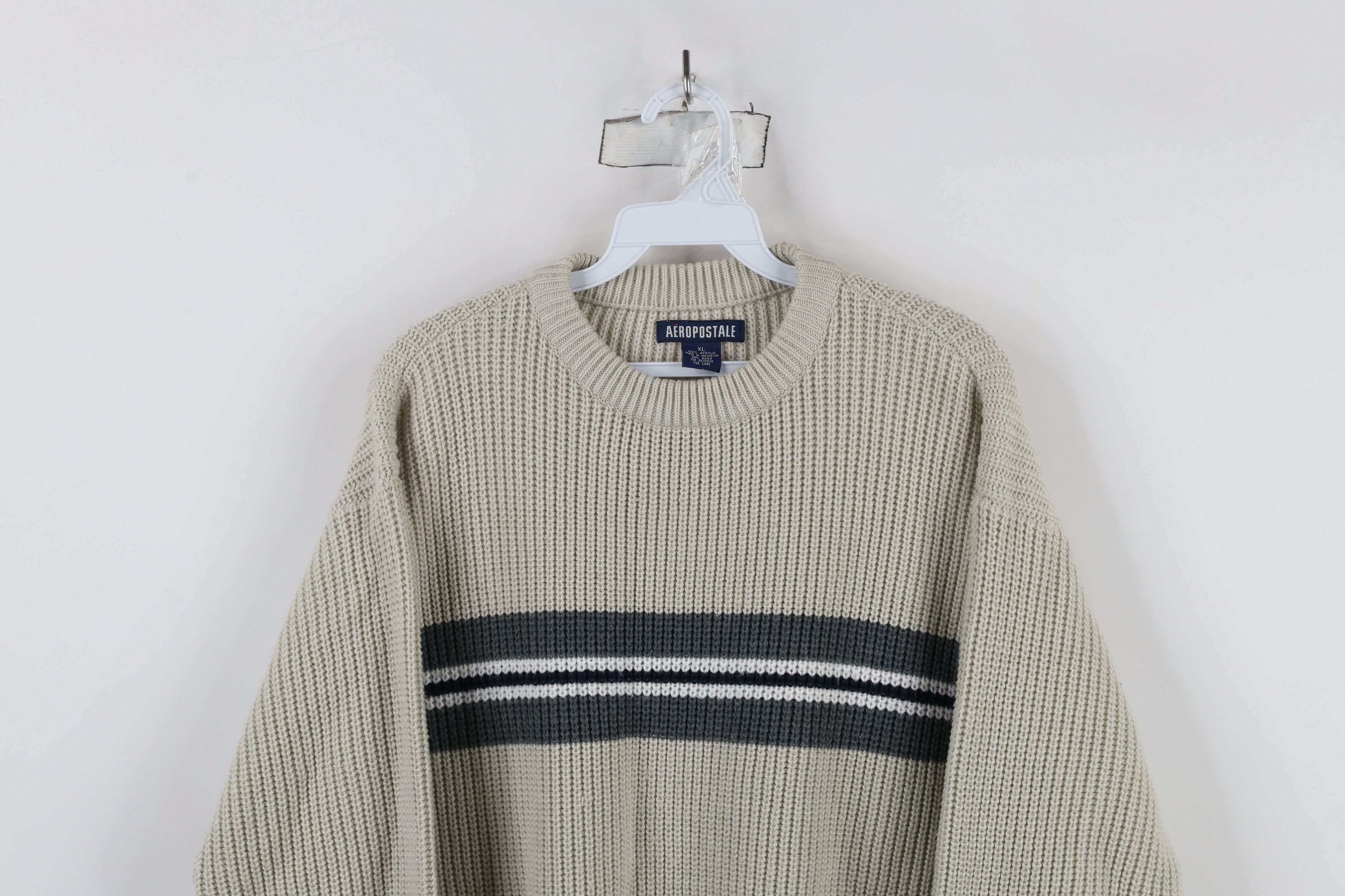 Aeropostale × Vintage Vintage 90s Y2K Aeropostale Block Chunky Ribbed Knit Sweater Size US XL / EU 56 / 4 - 2 Thumbnail