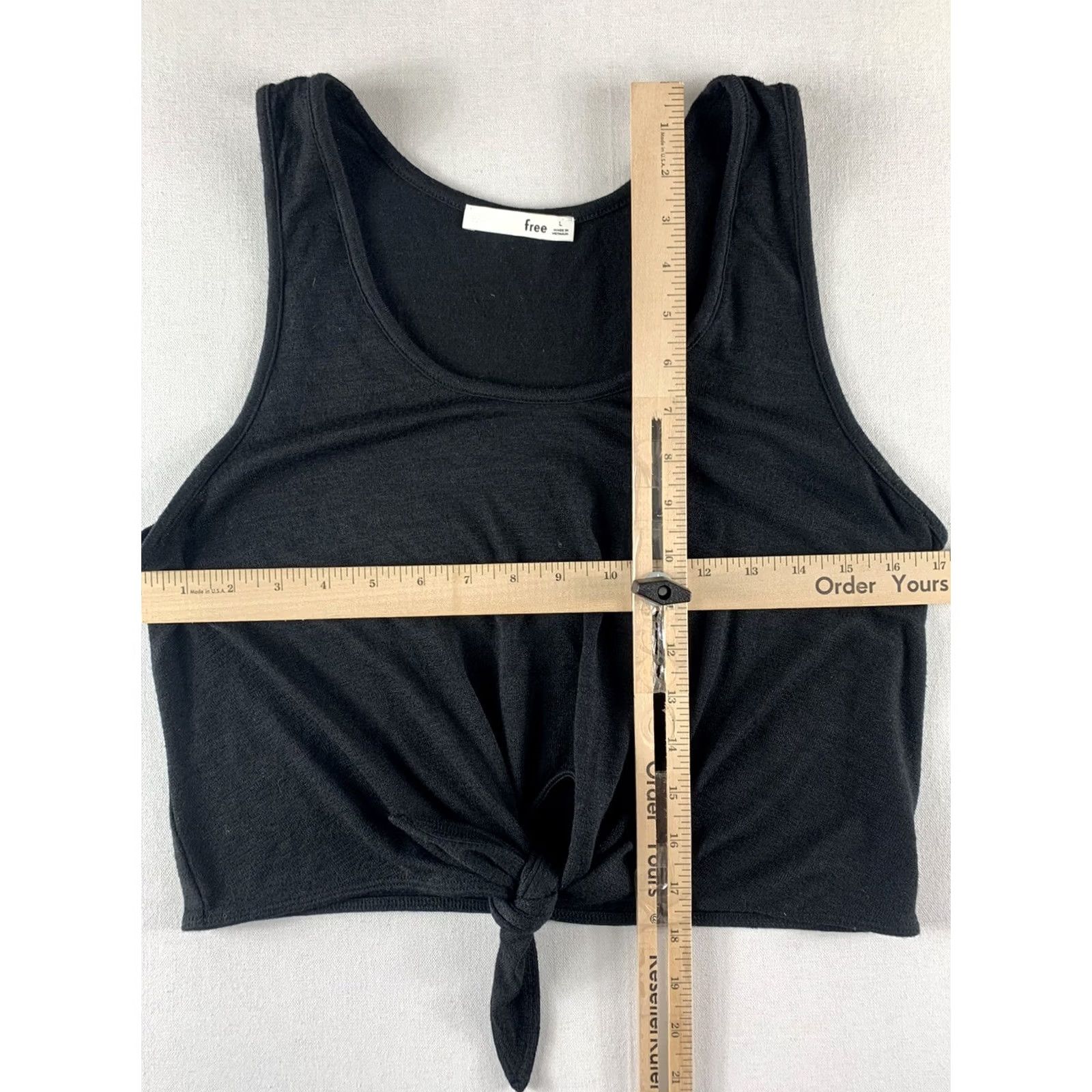 Vintage Wilfred Free Tank Top Womens Large Bottom Tie Black Rayon Poly Spandex Size L / US 10 / IT 46 - 3 Thumbnail