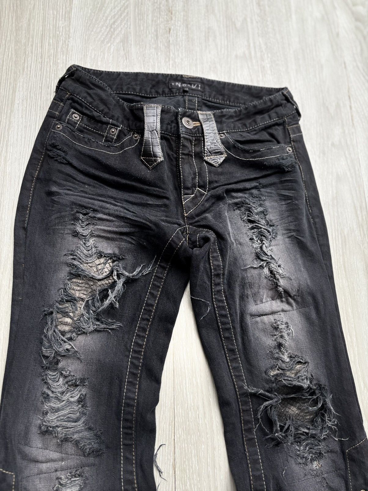 Japanese Brand Indivi lace-up flare jeans Size US 26 / EU 42 - 3 Thumbnail