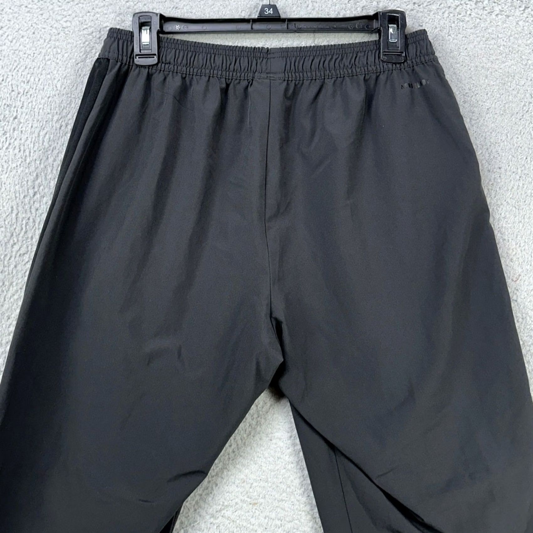 Adidas Adidas Mens Jogger Pants Medium Gray Black Cropped Sweatpants Stretch Pull On Size US 31 - 3 Thumbnail