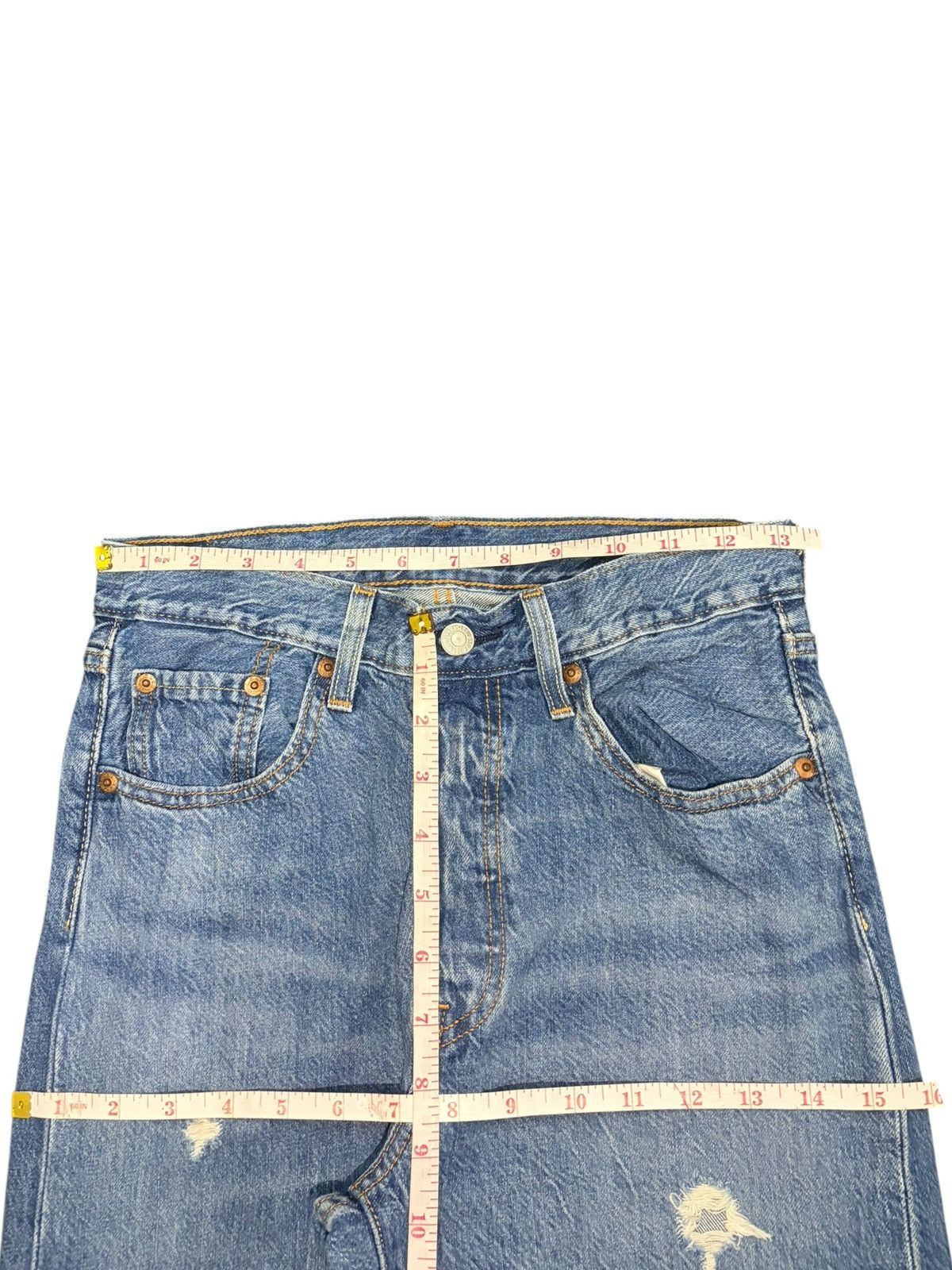 Levi's Vintage Y2K Levis 501 Faded Wash Distressed Jeans Size 27" / US 4 / IT 40 - 6 Thumbnail