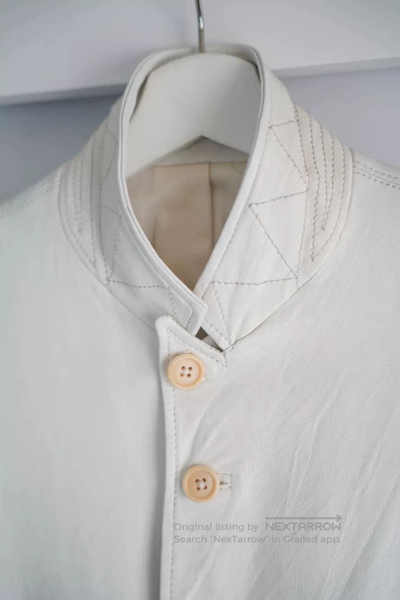 Yohji Yamamoto Yohji Yamamoto White Leather Suit Jacket. Size US S / EU 44-46 / 1 - 3 Thumbnail