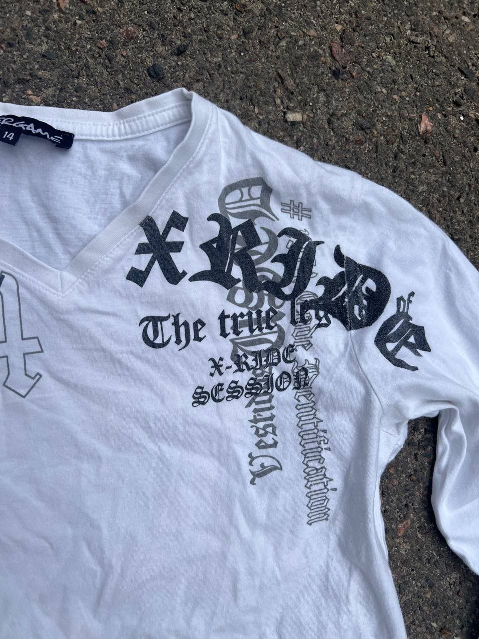 Japanese Brand × Vintage Vintage Y2K Overgame gothic Print Avantgarde Long Sleeve Size XL / US 12-14 / IT 48-50 - 5 Thumbnail