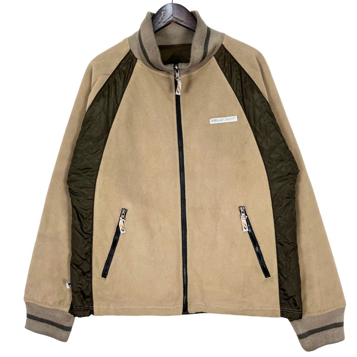 Vintage Bear Surfboards Reversible Fleece Quilted Jacket