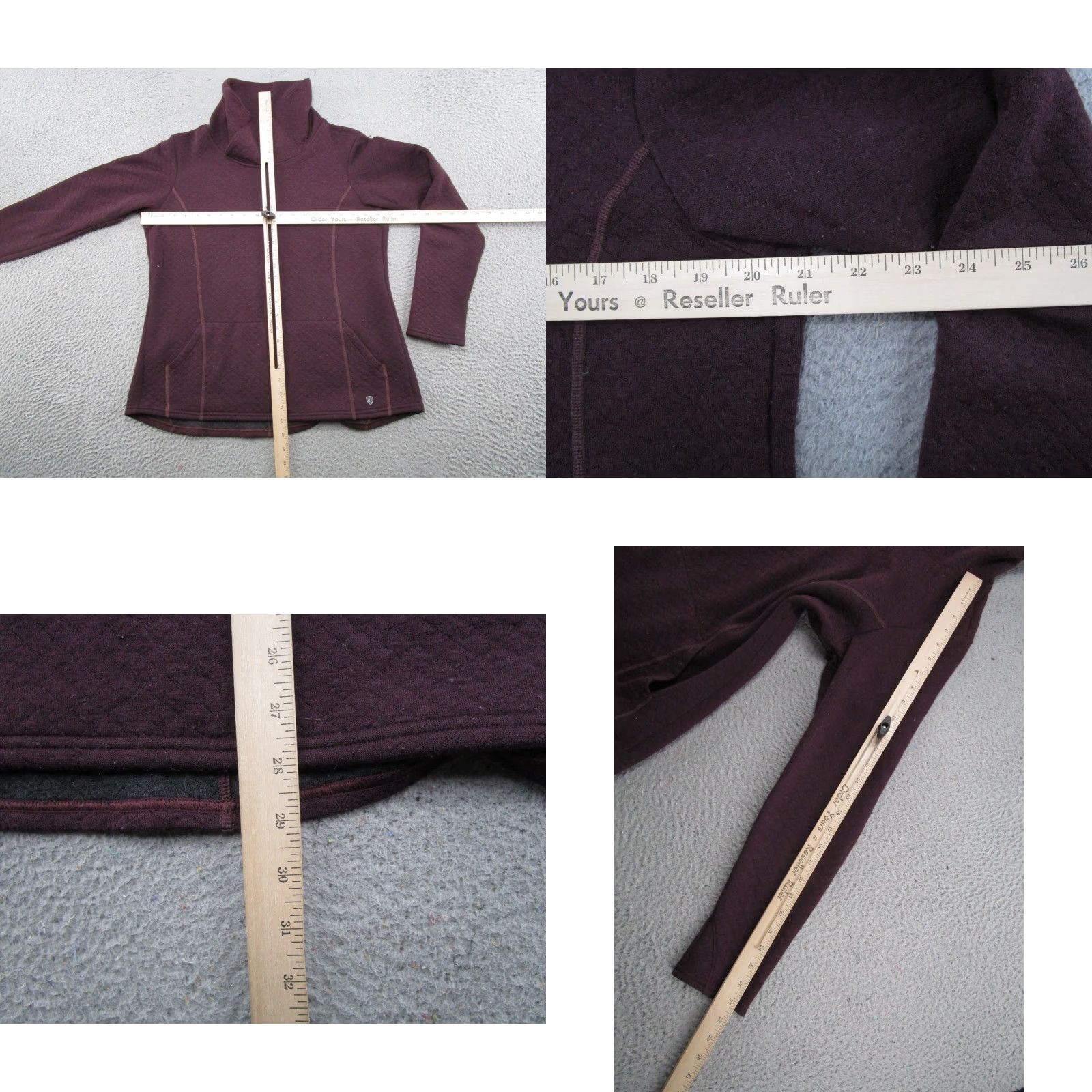 Vintage Kuhl L Athena Womens L Maroon Quilted Cowl Neck Pullover Pockets Style 4214 Read Size L / US 10 / IT 46 - 8 Thumbnail