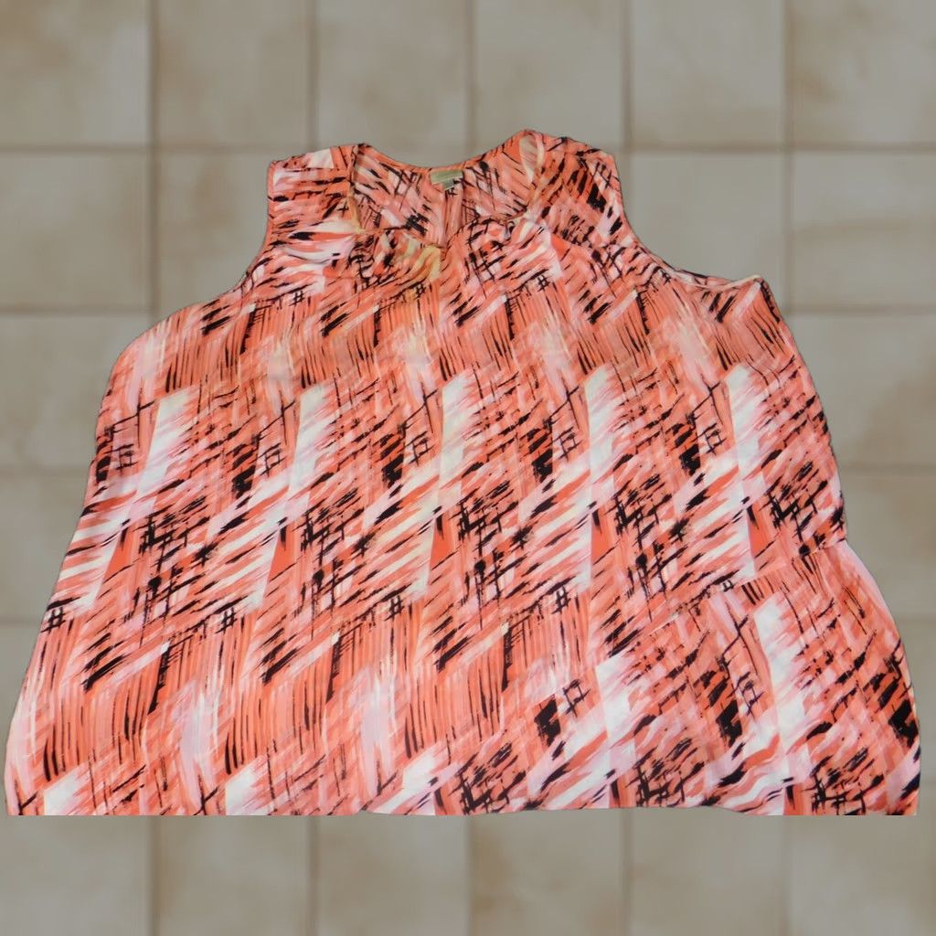 Avenue Avenue Blouse Shirt Womens Cap Sleeve Collar Pullover Orange 30 Floral Ruffle Stretch Casual Ladies Regular Size 4XL / US 24-26 - 1 Thumbnail
