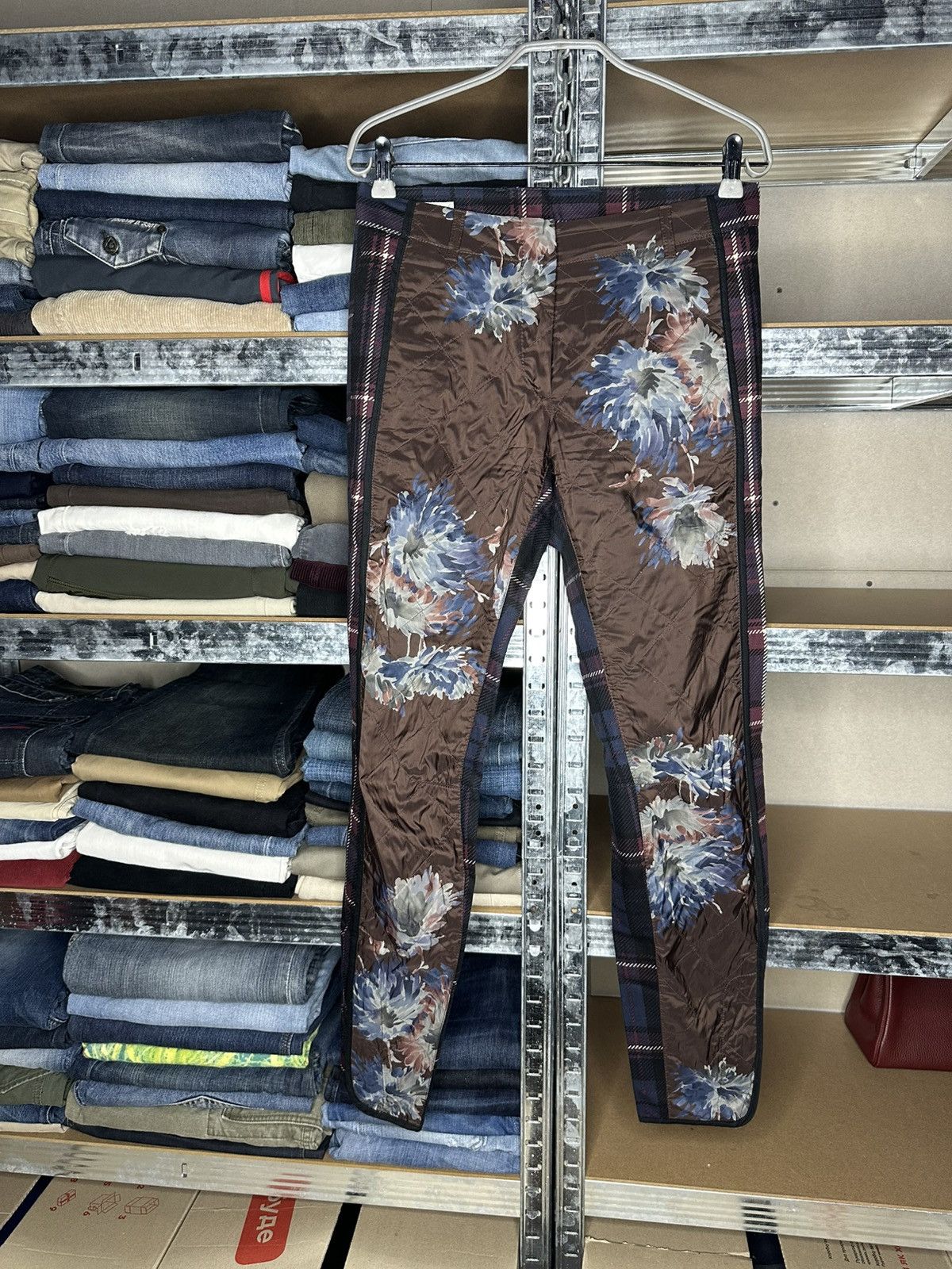 Dries Van Noten Dries Van Noten Quilted Floral Plaid Pants Size 36 Size 26" / US 2 / IT 38 - 2 Thumbnail