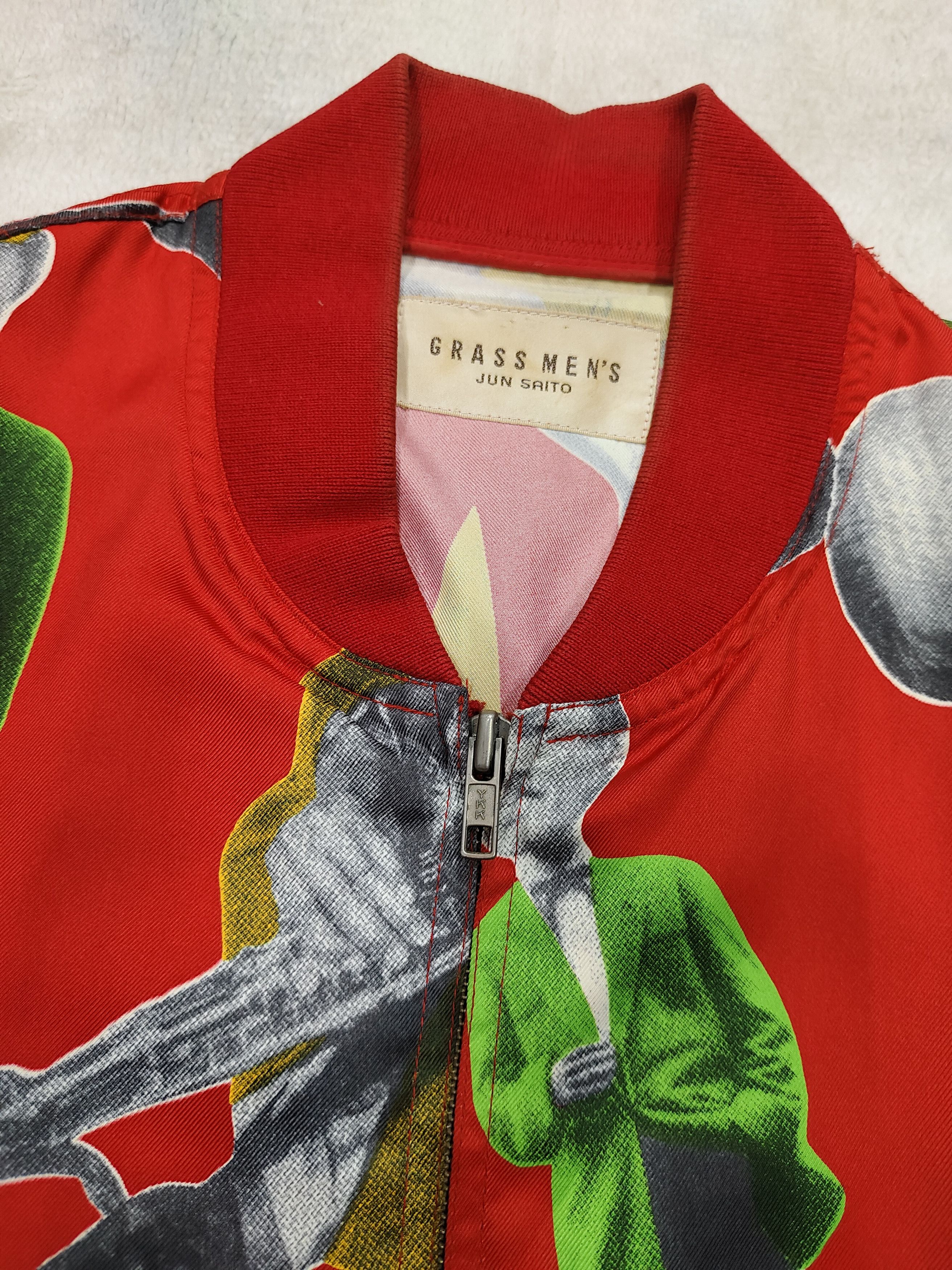 Japanese Brand 90s Grass Men- Jun Saito Surreal Art Bomber Jacket Size US L / EU 52-54 / 3 - 5 Thumbnail