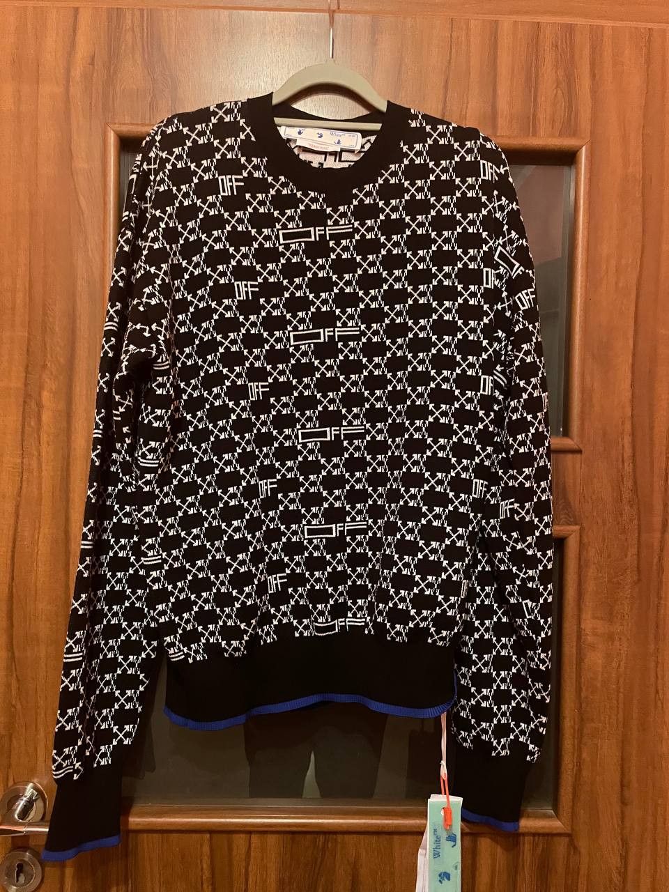 Off-White Off-White Monogram Allover Knitted Jumper Black Size US M / EU 48-50 / 2 - 3 Thumbnail