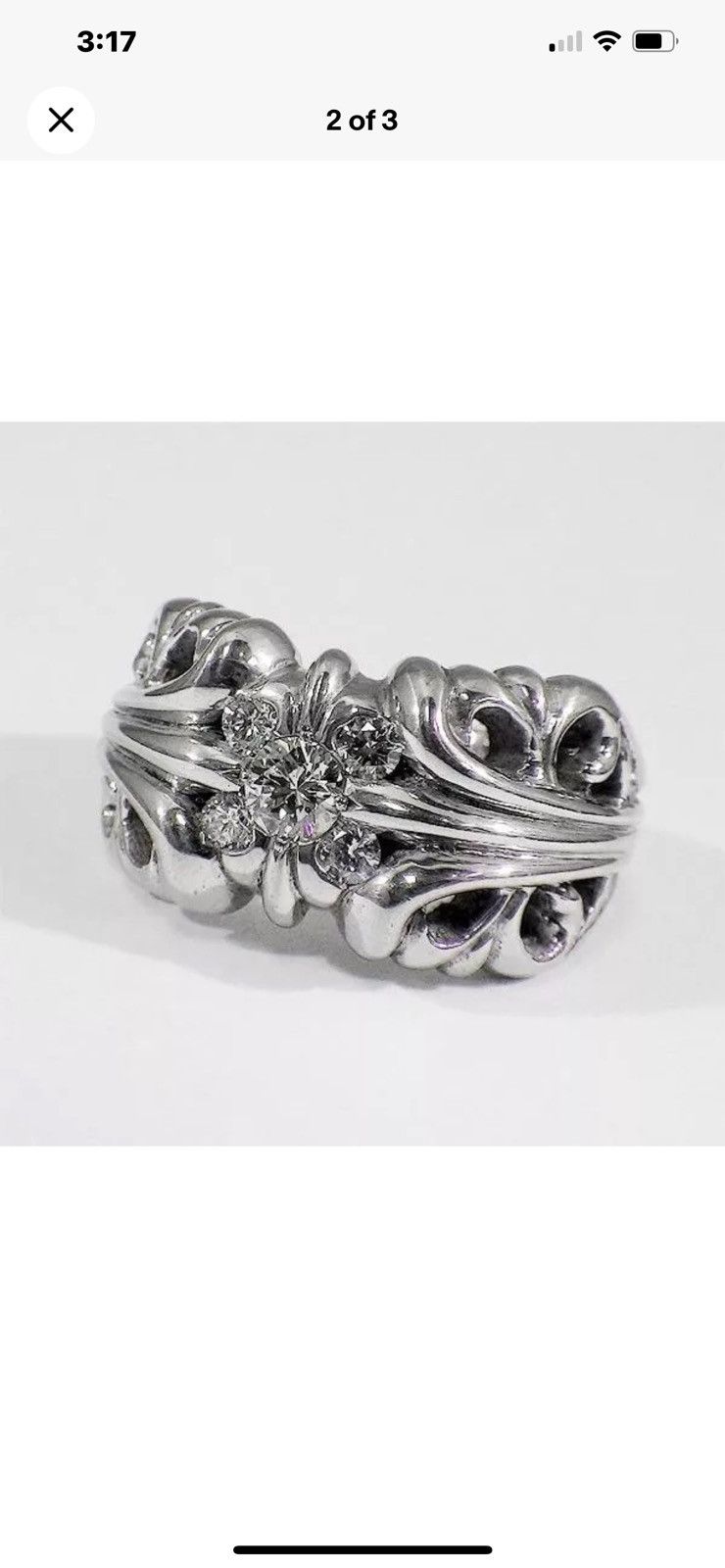 Chrome Hearts K&T pave diamonds ring US 6 | Grailed