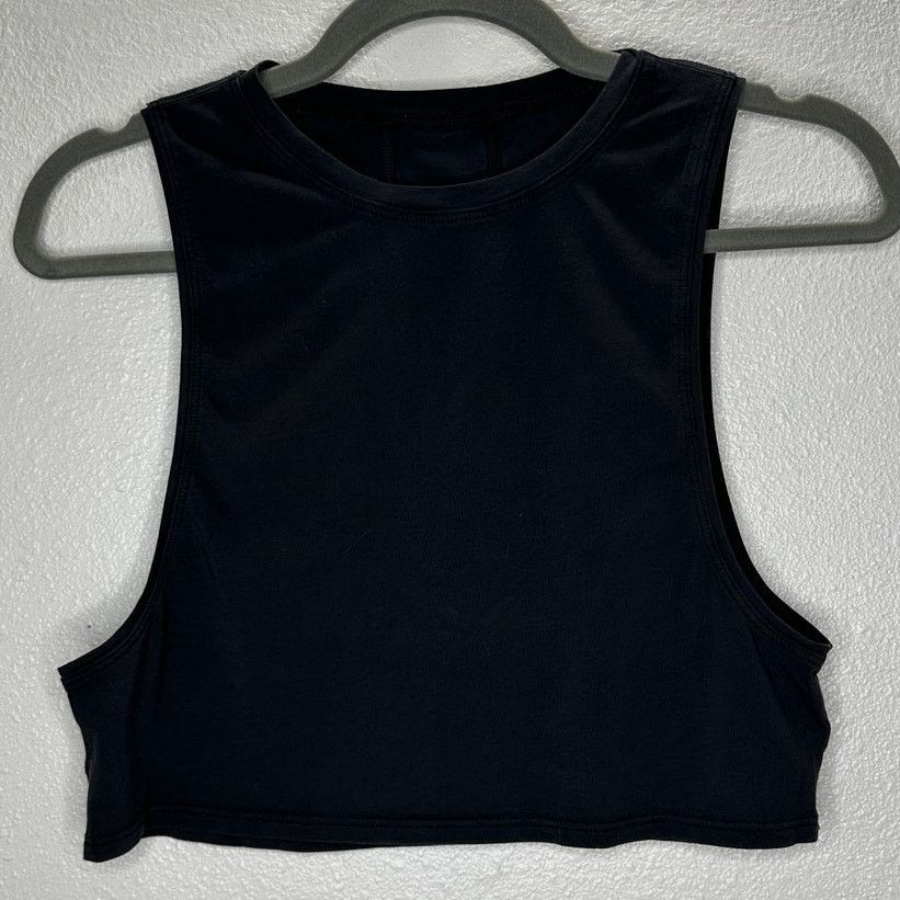 Lululemon Lululemon Washed Black High Neck Muscle Cut Tank Top 4 Size S / US 4 / IT 40 - 1 Thumbnail