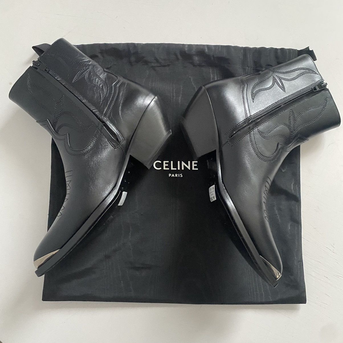 Celine SS24 CELINE LEON ZIPPED BOOT WITH METAL TOE By Hedi Slimane Size US 7 / EU 40 - 1 Thumbnail