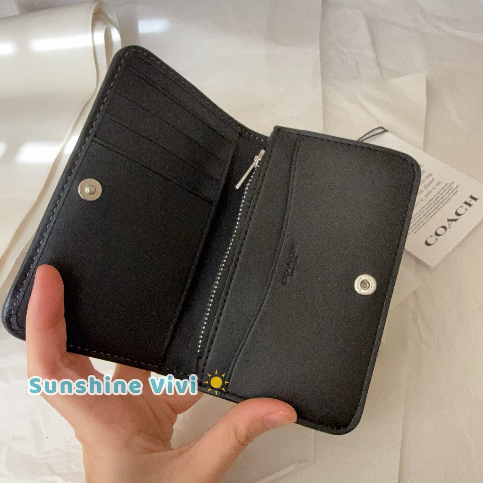 Coach NWT Coach Essential Slim Card Case Crystal CCD16 Black Size ONE SIZE - 6 Thumbnail
