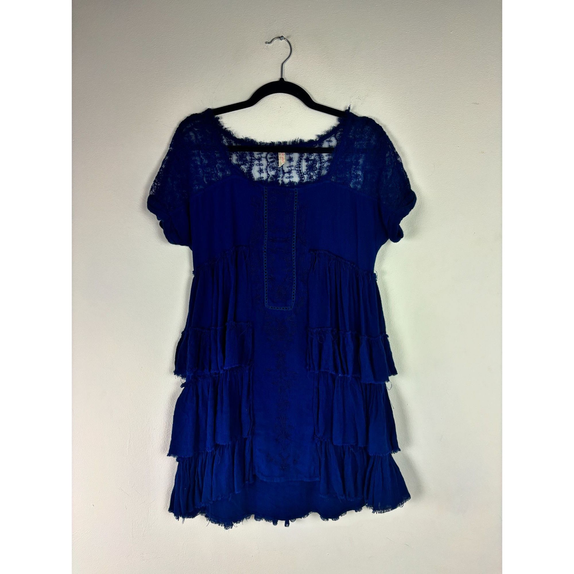 Other Free People Navy Ruffle Dress Size S / US 4 / IT 40 - 1 Thumbnail